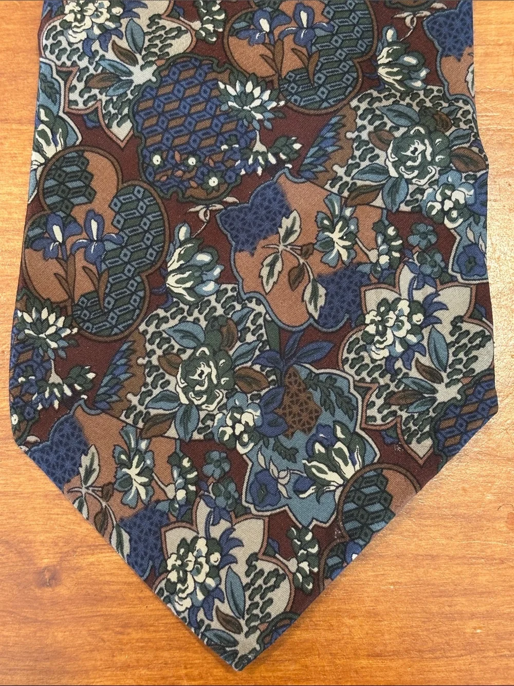 CHRISTIAN DIOR MONSIEUR MEN’S VINTAGE NECKTIE NEUTRAL ABSTRACT FLORAL PATTERN
